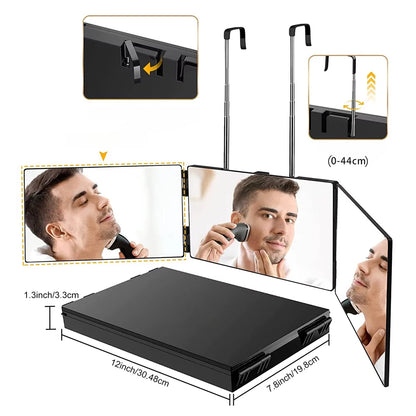 The 360° LED Trifold Mirror: Master Your Cut & Color