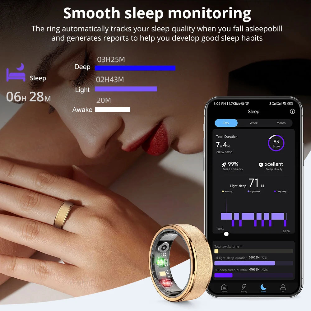 AvenLife Smart Ring Gen 10: Health/Sleep Track, 5ATM, Sports & Charging Case