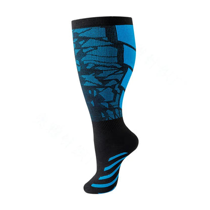 2XL-4XL Plus Size Compression Socks for Women Men 20-30 mmHg Wide Calf Extra Large Knee High Flight Sock for Circulation Support