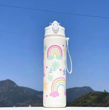 750ml Dinosaur Water Bottle For Kids Water Sippy Cup With Silicone Straw Leakproof Plastic Water Bottles Summer Kids Water Cup