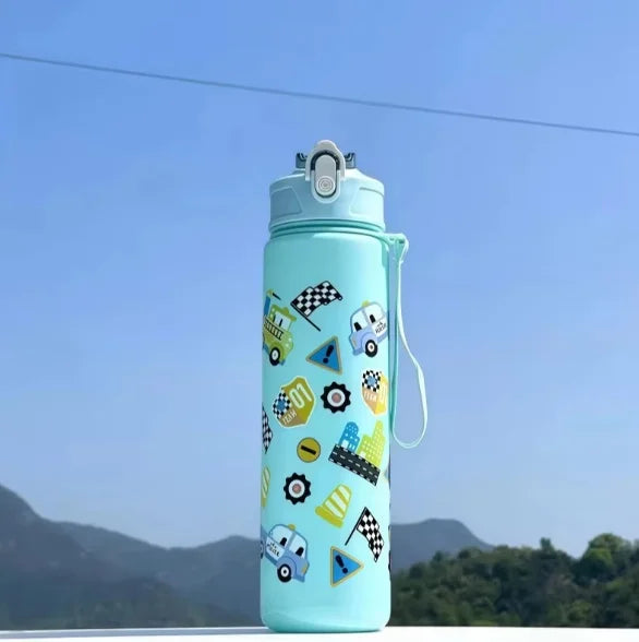 750ml Dinosaur Water Bottle For Kids Water Sippy Cup With Silicone Straw Leakproof Plastic Water Bottles Summer Kids Water Cup