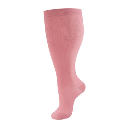 2XL-4XL Plus Size Compression Socks for Women Men 20-30 mmHg Wide Calf Extra Large Knee High Flight Sock for Circulation Support