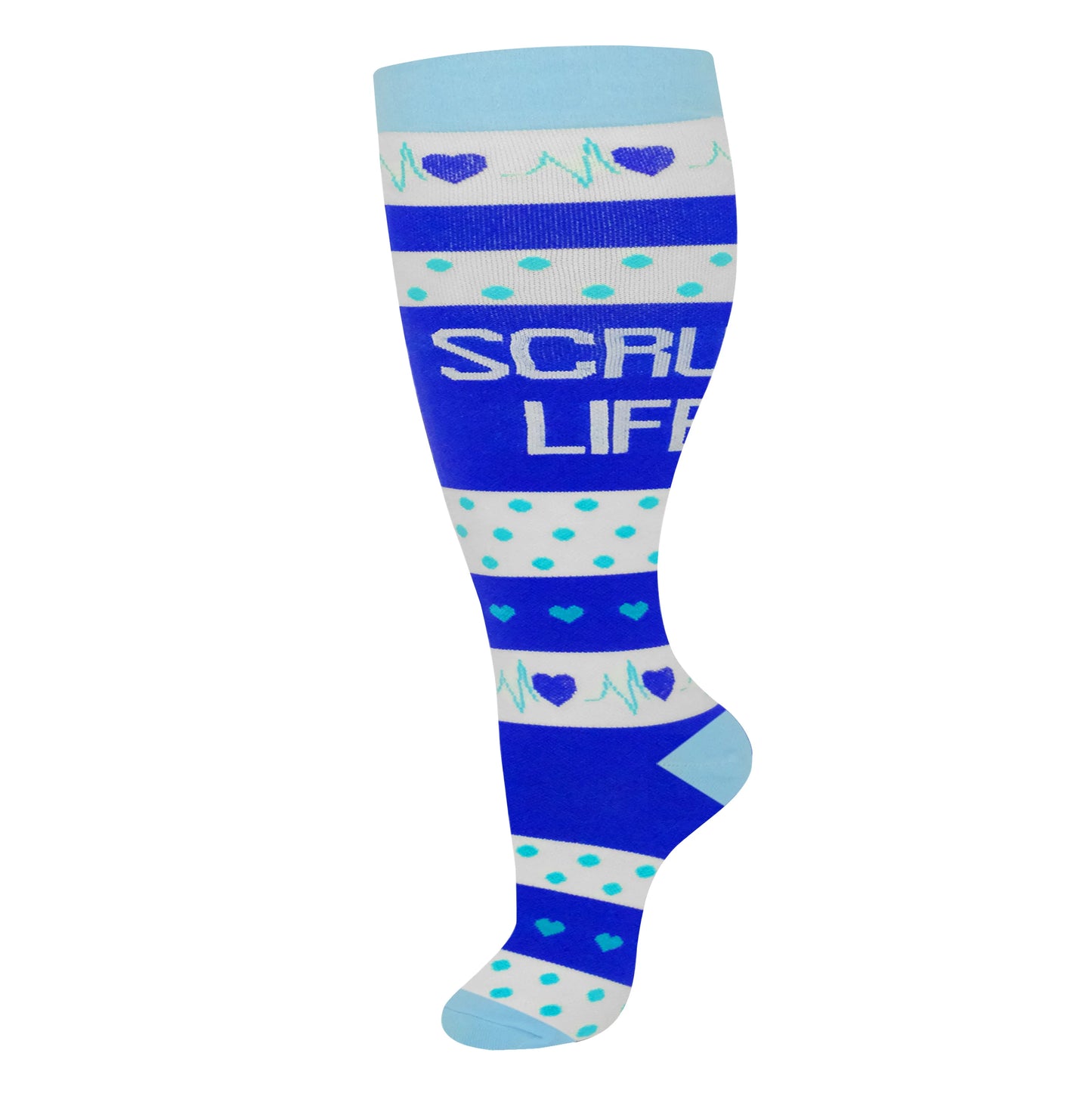 2XL-4XL Plus Size Compression Socks for Women Men 20-30 mmHg Wide Calf Extra Large Knee High Flight Sock for Circulation Support