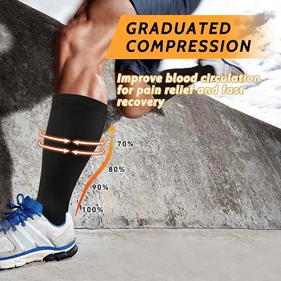 2XL-4XL Plus Size Compression Socks for Women Men 20-30 mmHg Wide Calf Extra Large Knee High Flight Sock for Circulation Support
