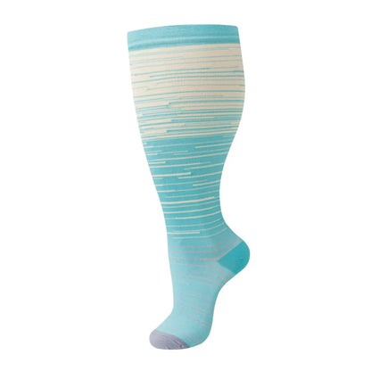 2XL-4XL Plus Size Compression Socks for Women Men 20-30 mmHg Wide Calf Extra Large Knee High Flight Sock for Circulation Support