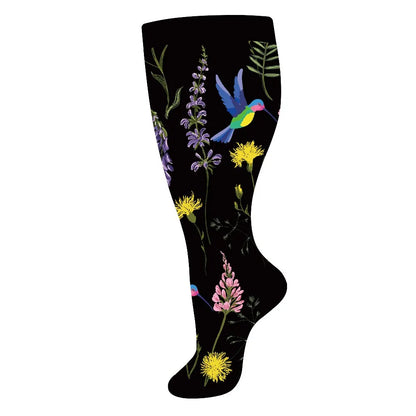 2XL-4XL Plus Size Compression Socks for Women Men 20-30 mmHg Wide Calf Extra Large Knee High Flight Sock for Circulation Support