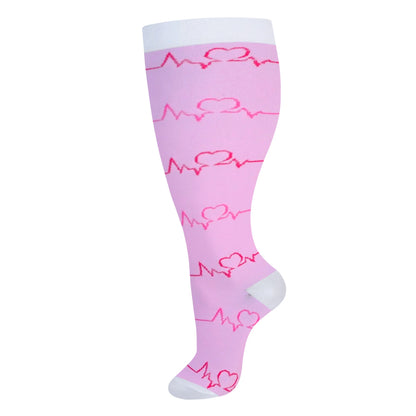 2XL-4XL Plus Size Compression Socks for Women Men 20-30 mmHg Wide Calf Extra Large Knee High Flight Sock for Circulation Support