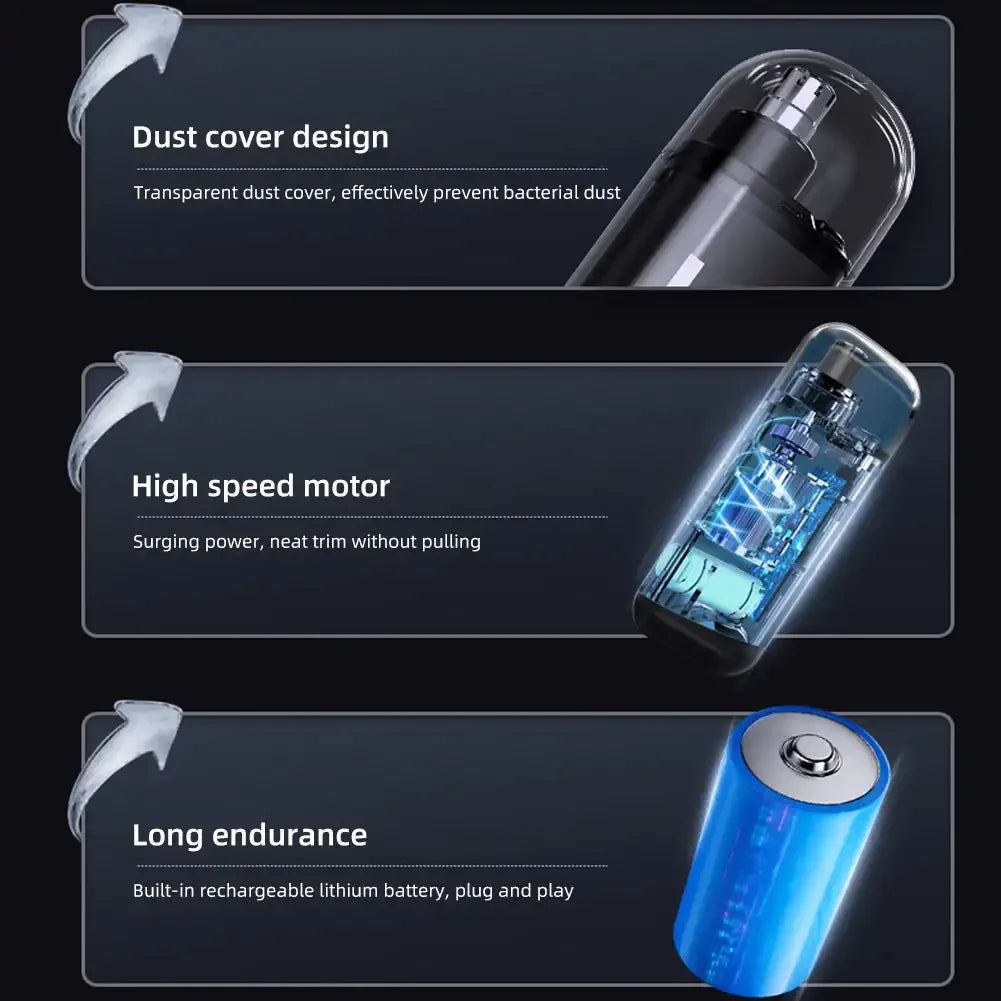 Professional 360° Rotating Nose Trimmer – Rechargeable