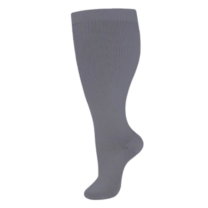 2XL-4XL Plus Size Compression Socks for Women Men 20-30 mmHg Wide Calf Extra Large Knee High Flight Sock for Circulation Support