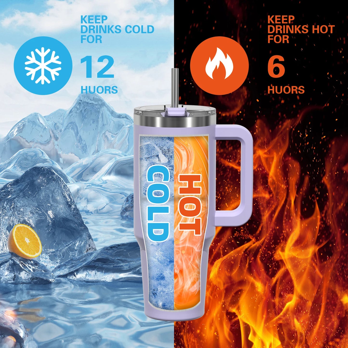 20/30/40 oz Stainless Steel Tumbler With Handle