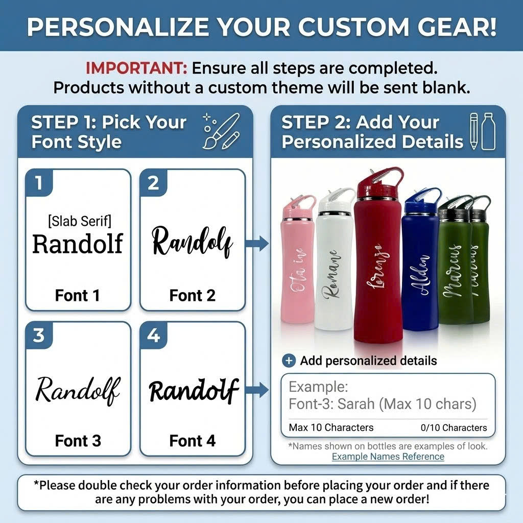 20 oz Custom Engraved Water Bottle