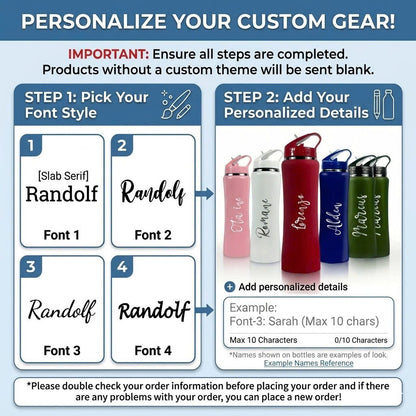 20 oz Custom Engraved Water Bottle