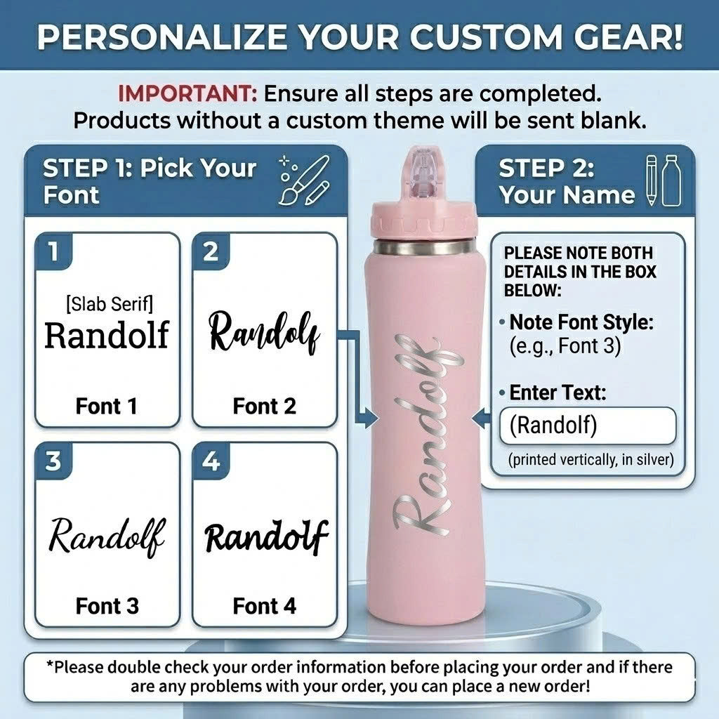 20 oz Custom Engraved Water Bottle