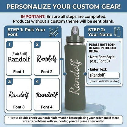 20 oz Custom Engraved Water Bottle