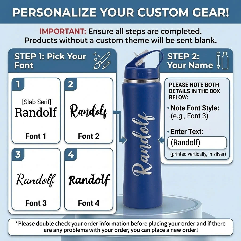 20 oz Custom Engraved Water Bottle