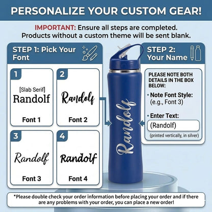 20 oz Custom Engraved Water Bottle