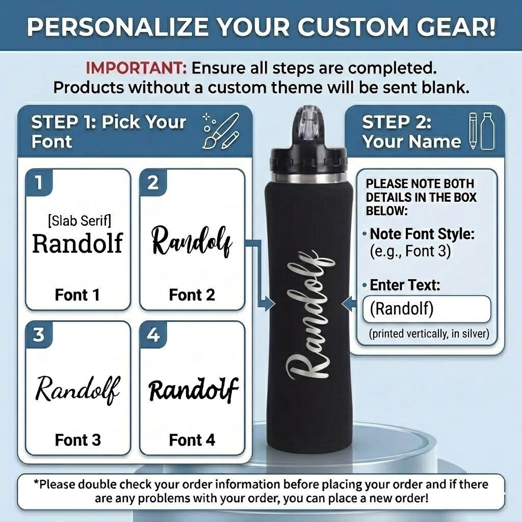 20 oz Custom Engraved Water Bottle