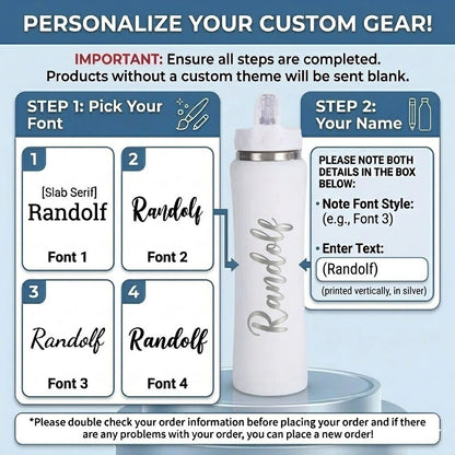 20 oz Custom Engraved Water Bottle