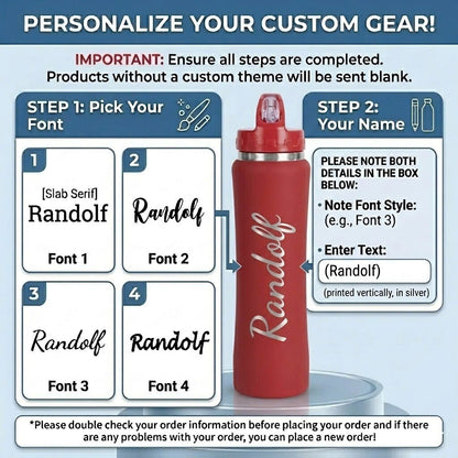 20 oz Custom Engraved Water Bottle